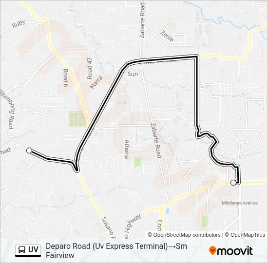 UV Bus Line Map