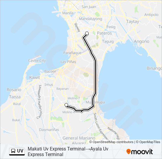 UV bus Line Map