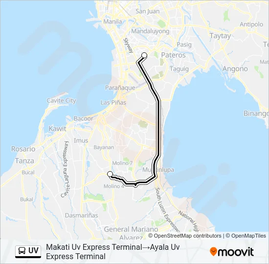 UV Bus Line Map