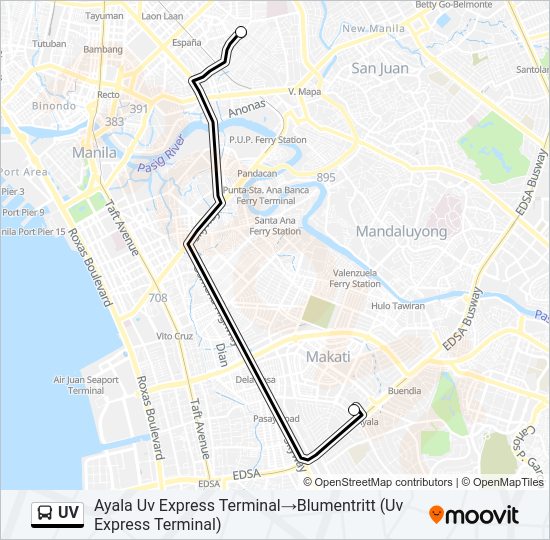 UV Bus Line Map