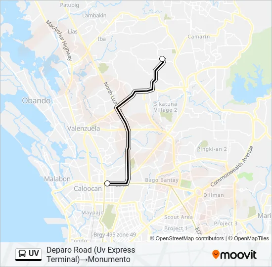 UV Bus Line Map