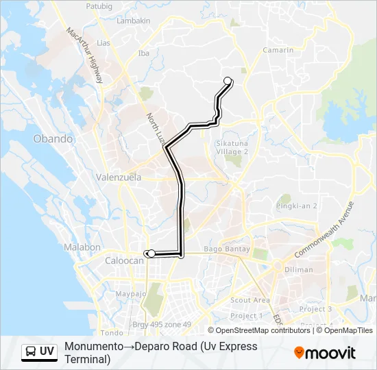 UV Bus Line Map