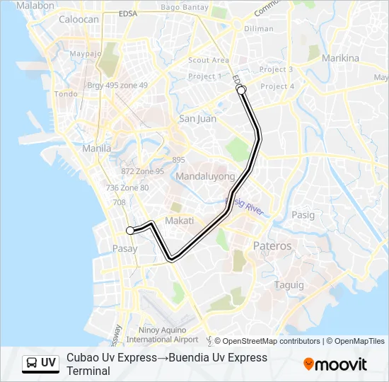 UV Bus Line Map