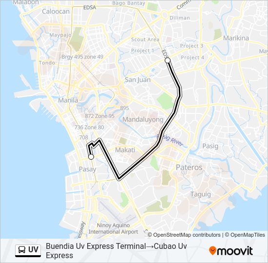 UV Bus Line Map