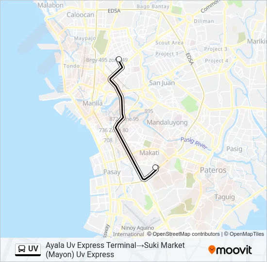 UV Bus Line Map