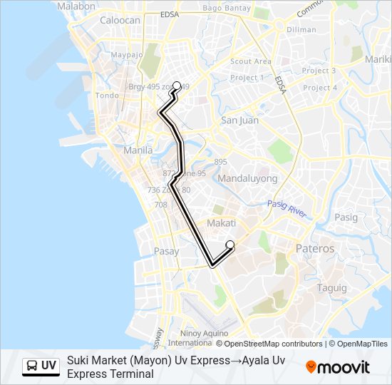 UV Bus Line Map