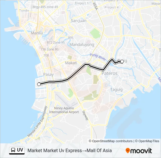 UV Bus Line Map