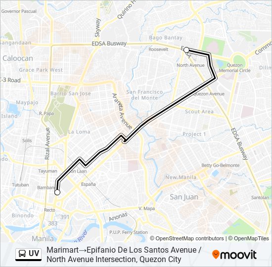 UV bus Line Map