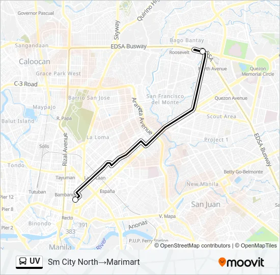 UV Bus Line Map