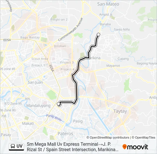 UV Bus Line Map