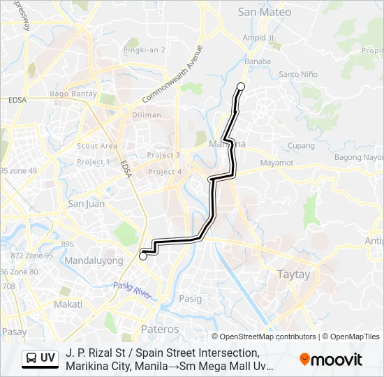 UV Bus Line Map