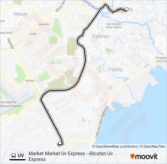 UV Bus Line Map