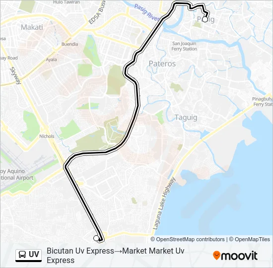 UV Bus Line Map
