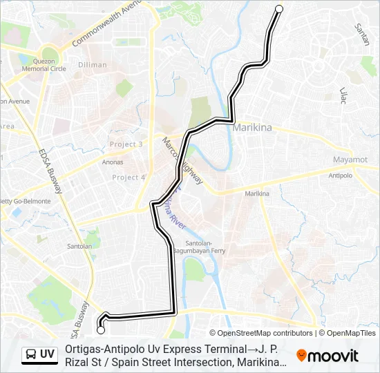 UV Bus Line Map