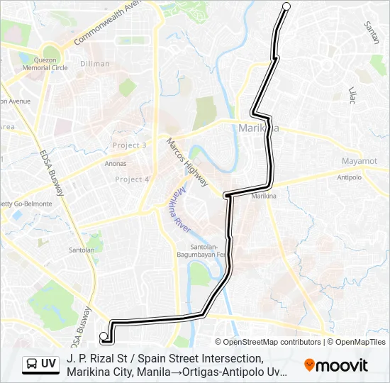 UV Bus Line Map