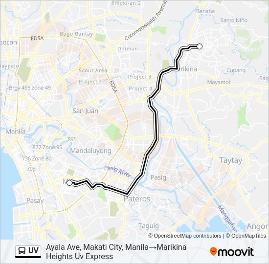 UV Bus Line Map