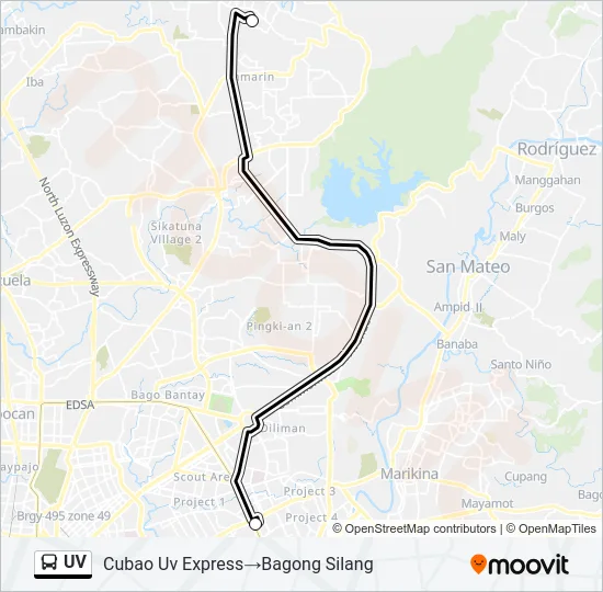 UV Bus Line Map