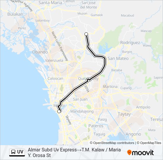 UV Bus Line Map