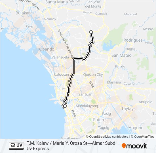 UV bus Line Map