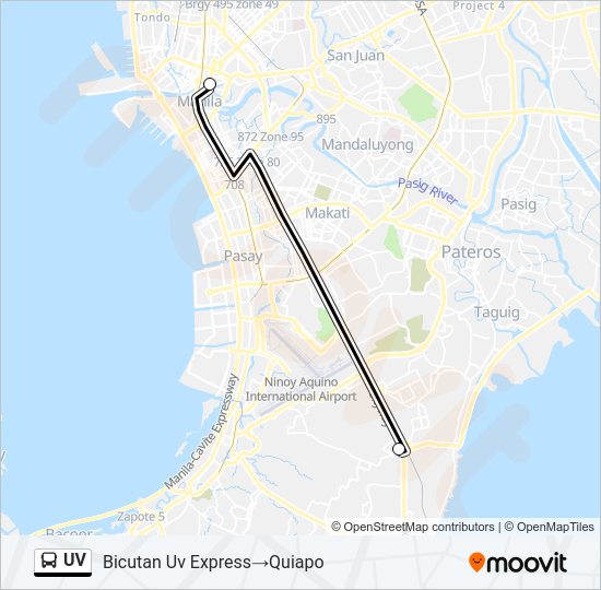 UV Bus Line Map