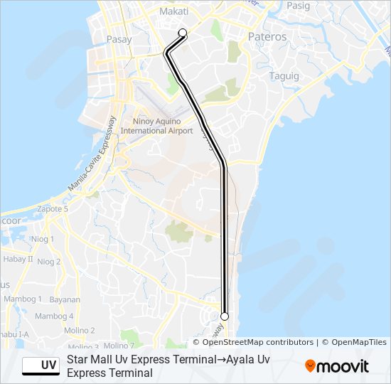 Uv Route Schedules Stops And Maps Star Mall Uv Express Terminal‎→