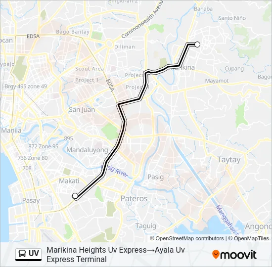 UV Bus Line Map