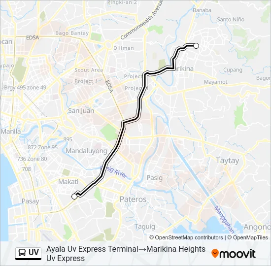 UV Bus Line Map