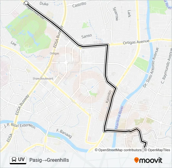UV Bus Line Map