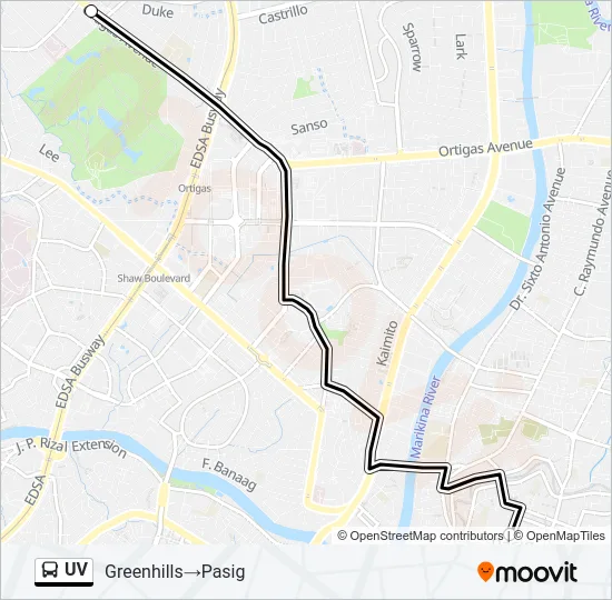UV Bus Line Map