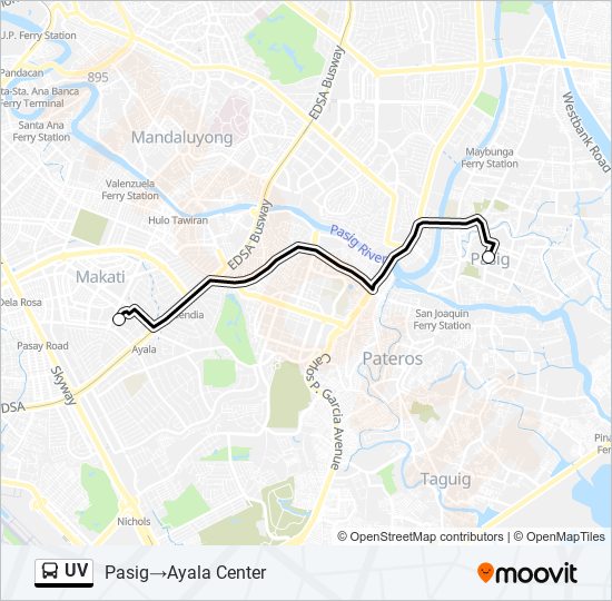 UV Bus Line Map