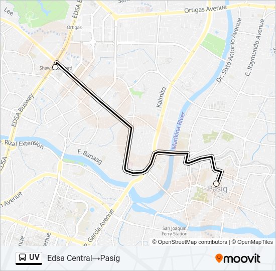 UV Bus Line Map