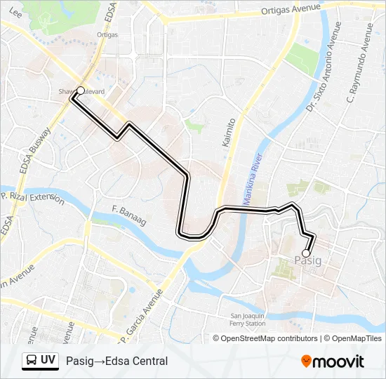 UV Bus Line Map