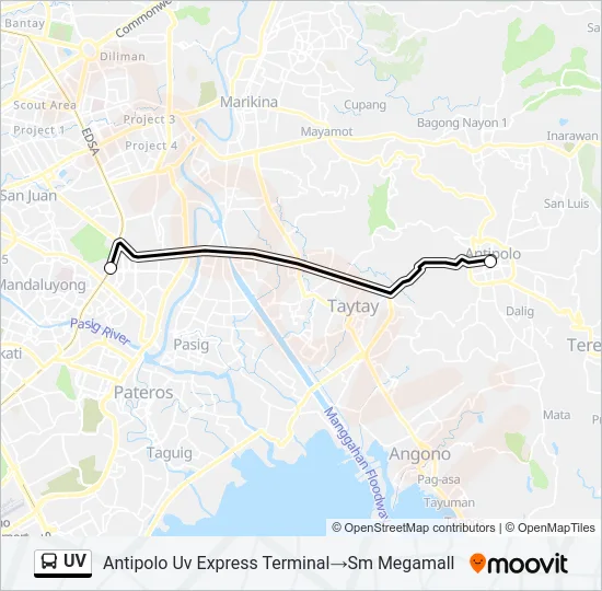 UV Bus Line Map