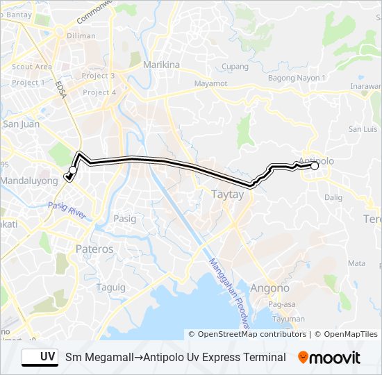 uv Route Schedules, Stops & Maps Sm Megamall‎→Antipolo Uv Express