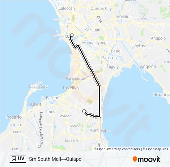 UV Bus Line Map
