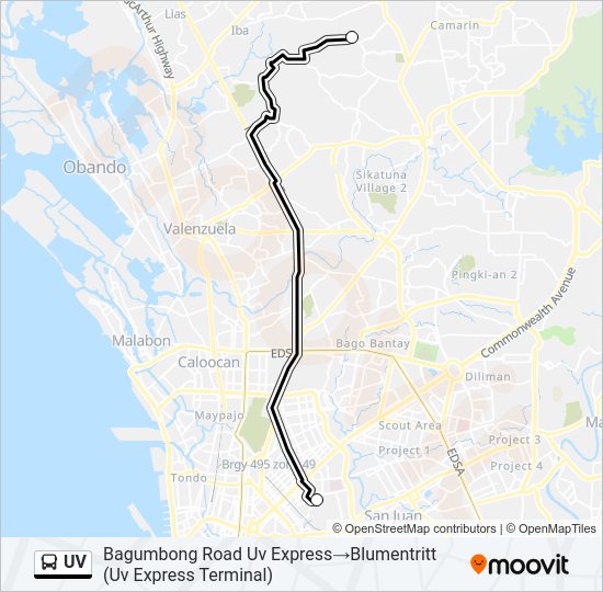 UV bus Line Map