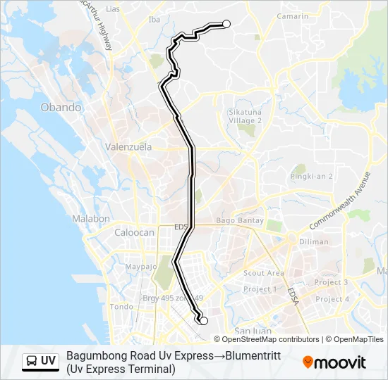 UV Bus Line Map