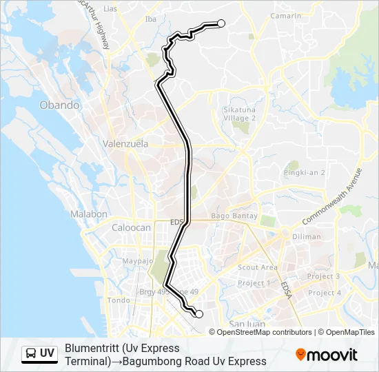 UV Bus Line Map