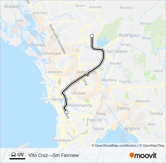 UV Bus Line Map