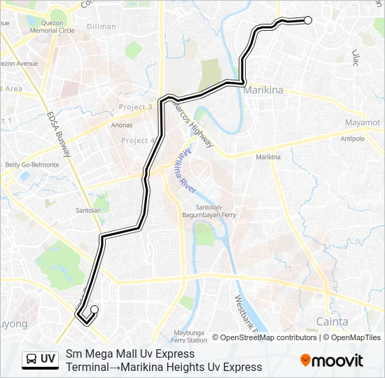 UV Bus Line Map