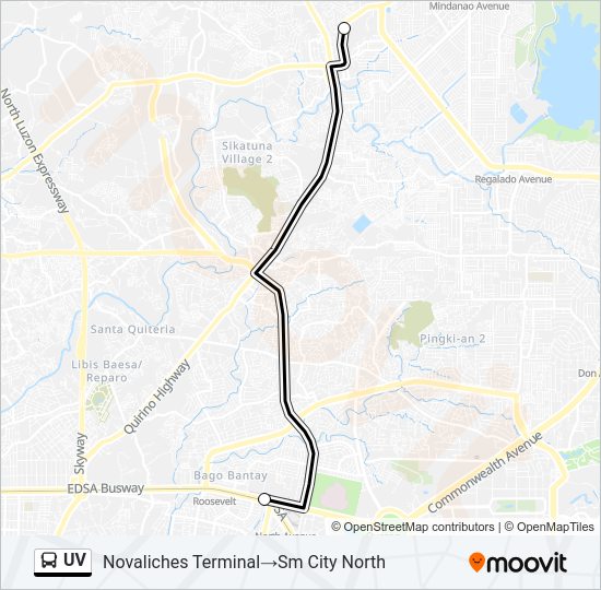 UV Bus Line Map