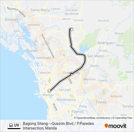UV Bus Line Map