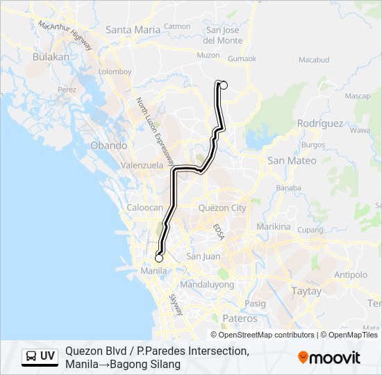 UV bus Line Map