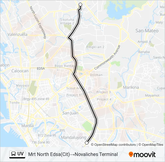 UV Bus Line Map