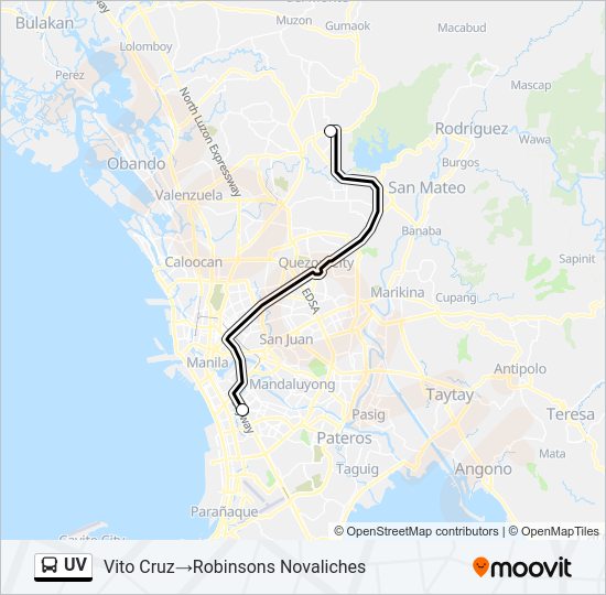 UV bus Line Map