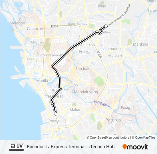 UV Bus Line Map