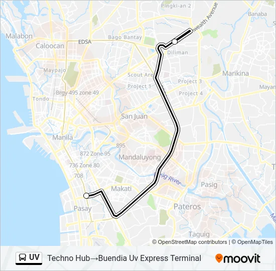 UV Bus Line Map