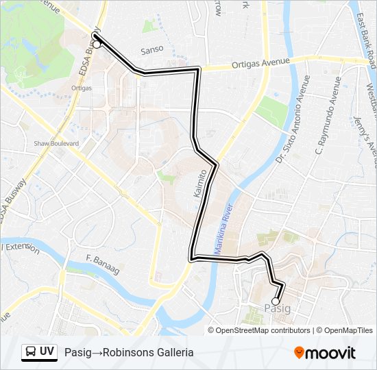 UV Bus Line Map