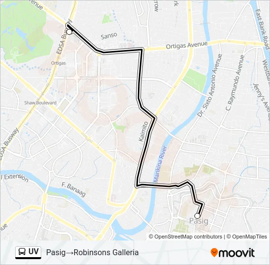 UV Bus Line Map