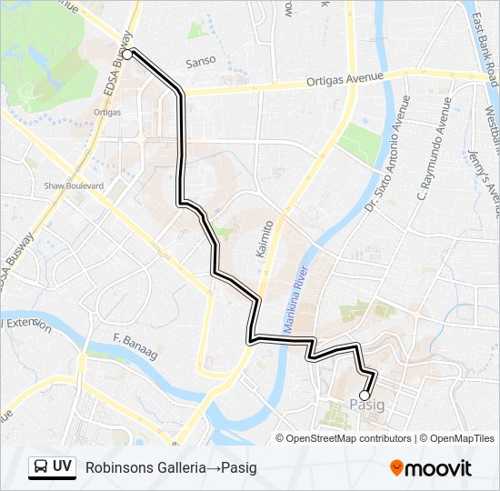 UV Bus Line Map